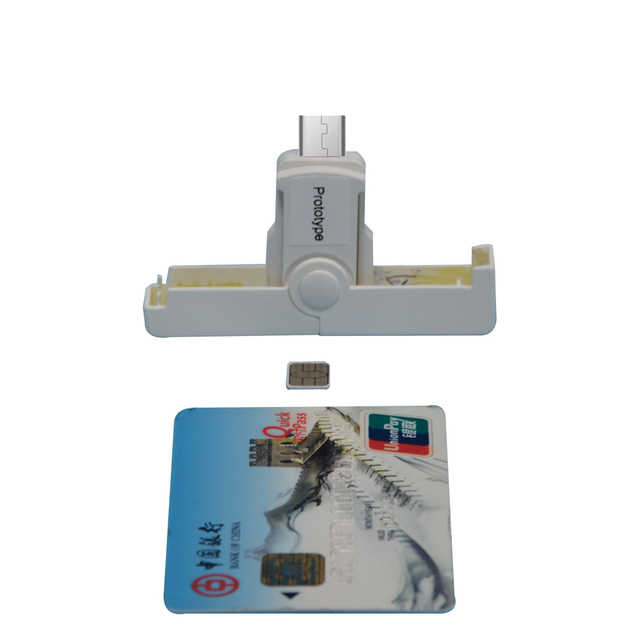 CE RoHS Portable PC/SC Micro USB IC CCID Smart Card Reader DCR38-UM