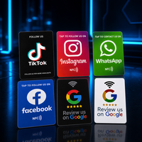 Support de carte de visite NFC NTAG215 étanche en PVC sans contact avec code QR, carte WhatsApp personnalisée pour réseaux sociaux, idéal pour hôtels