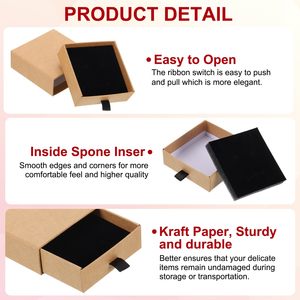 Boîte d'emballage flottante épaissie en papier kraft avec logo personnalisé estampé à chaud et pellicule PE pour boucles d'oreilles, lunettes et bracelets - Product Image 4