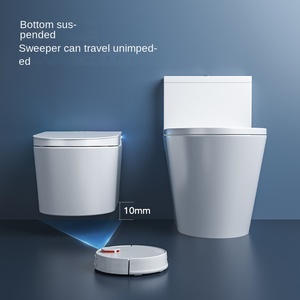 Inodoro Inteligente con Luz Nocturna, Montado en el Suelo, con Sifón en S, Cerámico, con Control Remoto, Descarga por Gravedad, Función de Calefacción del Asiento - Product Image 5