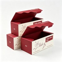 Boîte d'expédition en papier d'art de luxe, à couvercle rabattable, écologique, robuste, recyclable, avec logo personnalisé en relief, emballage personnalisé