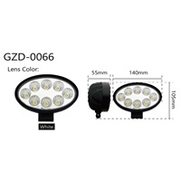 Luz LED de haz de inundación de 24W para camiones y tractores todoterreno, foco LED