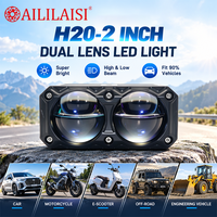 Projecteur universel à double lentille pour calandre de voiture, phare antibrouillard Bi-LED à double faisceau (loin/près), lampe de travail pour SUV, tout-terrain, VTT