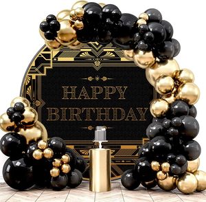 Gatsby Thème Toile de Fond Ronde Rugissant Années <span class=keywords><strong>20</strong></span> Fond Vintage Décoration de Fête Elastique Spandex Stock Style Chinois Joyeux <span class=keywords><strong>Anniversaire</strong></span> - Product Image 3