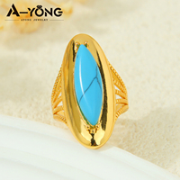 Bagues en turquoise marquise classiques personnalisées en gros, design vintage, bijoux de mariée nigériens en zircon pour fête de mariage