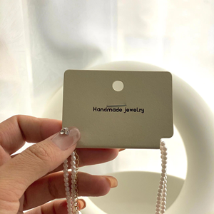 Tarjeta de Exhibición de Aretes Personalizada de Alta Gama, Tarjeta Pequeña para Collares, Cartulina Blanca de 350g para Joyería, Tarjeta de Empaque Simple - Product Image 2