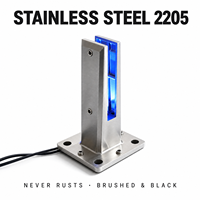 ZD Pass Test Global Patent - Spigot LED en acier inoxydable et verre noir pour garde-corps de terrasse et garde-corps en verre sans cadre de balcon