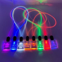 Badge nominatif personnalisable vierge, rechargeable, multicolore, en acrylique, clignotant, avec sangle de cou en plastique réglable