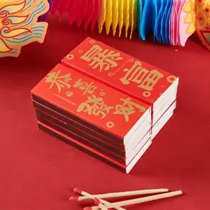 Factory wholesale low price China safety long matches hotel custom matchbox with LOGO red matches