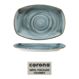 Plateau de service artisanal bleu 36 × 25,5 cm rectangulaire Corona Pa1604727906 - Product Image 4