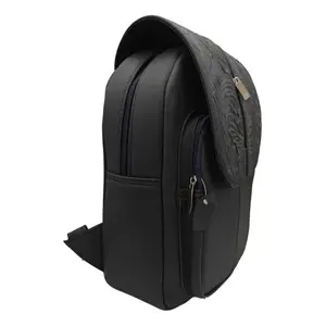 Fana Letizia <b>Black</b> Chiseled Cowhide <b>Backpack</b> - Product Image 2