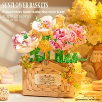 Blocs de construction en plastique ABS Animaux et nature Bouquet de fleurs Jouet éducatif pour les enfants de 14 ans et plus Ensemble en boîte 500-1300 pièces