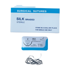 Agulha de Corte Curva de Seda Trançada Preta Careluck 1/0 Material de Sutura Cirúrgica de Polipropileno Personalizável - Product Image 1