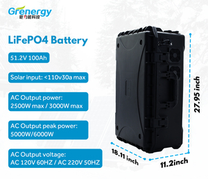 Valise d'usine 5120Wh 3600W APP Mppt Systèmes de gestion de batterie (BMS) Banques d'alimentation portables Stations Lifepo4 Lithium 48V 100Ah - Product Image 5