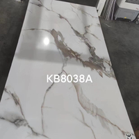 Panneau mural en PVC effet marbre Calacatta Gold, résistant à l'humidité, pour la décoration des salles de bain et des cuisines