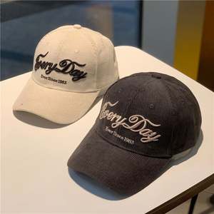 Casquette de baseball d'hiver à 6 panneaux en gros Chapeau de papa en velours côtelé avec logo brodé personnalisé - Product Image 3