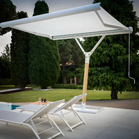 Auvent d'extérieur en aluminium Y à cassette électrique personnalisée pour patio et jardin, à bras pliable et rétractable