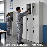 Armoire de rangement en acier pour vêtements, idéale pour le personnel, les écoles, les vestiaires de gymnase, les entrepôts, les ateliers et les espaces commerciaux.