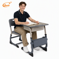 Ensemble de bureau et chaise pour lycée, design moderne, réglable, écologique, durable, pour salle d'étude, mobilier de classe pour étudiants
