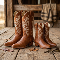 Bottes à talons hauts pour femmes, chaussures de marche quotidiennes, chaussures plates Mary Jane, chaussures en cuir tendance en gros, bottes hautes pour l'équitation pour femme