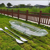 Canoë-kayak extérieur pour deux personnes à bas prix OEM bateau transparent à pagaie bateau
