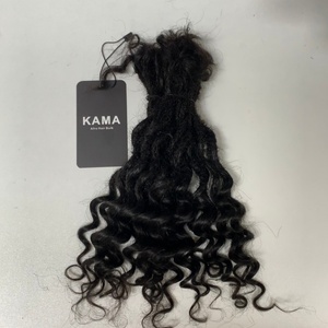 KAMA Prix de Gros Cheveux Humains Brésiliens Remy de Haute Qualité Ondulés Naturels Goddess Locs Extensions Bohèmes Africaines Lot de 20 Locs - Product Image 2