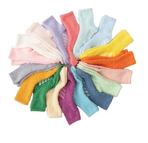 Customized Half Fluffy Solid Coral Fleece Chenille Mid Calf Slipper <strong>Socks</strong> for Winter - Product Image 1