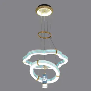Led design hanging 1 light yellow double color led pendant chandelier light used in kitchen dining room