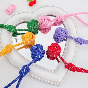 Mengda Miu estilo poliéster Multicolor transferencia bola tejida cuerda colgante llavero, mochila equipaje etiqueta moda colgante - Product Image 3