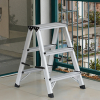 Échelle en fer pliante moderne en aluminium épaissi à 2 marches, escalier intérieur antidérapant à chevrons pour cuisine appartement école atelier
