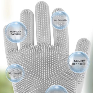 Gants de bain en silicone écologiques pour chat, anti-rayures, long, artefact de bain pour chien, complets, sans fournitures de bain - Product Image 1