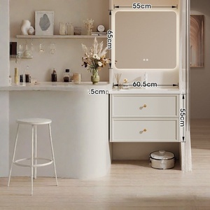French cream style ceramic integrated basin stainless steel honeycomb aluminum intelligent beauty <b>bathroom</b> <b>cabinet</b> - Product Image 4