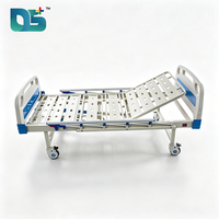 Lit d'hôpital manuel pour patient, avec cadre en acier, 2 fonctions, poids 50 kg, barrières latérales pliantes, têtesales et piedsales en ABS