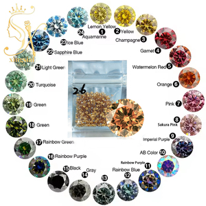 Xingsial - <span class=keywords><strong>Piedra</strong></span> Suelta <span class=keywords><strong>de</strong></span> Moissanita VVS1 Creada en Laboratorio al por Mayor, 1.0mm 3.0mm, Color DIY, Joyería, Diamante Redondo, Moissanita Melee, Gema - Product Image 1