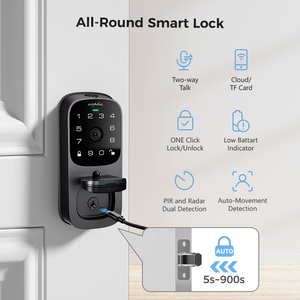Cerradura Inteligente para Puerta Arpha AL501 con Video 2K HD, Huella Dactilar, WiFi Tuya, Audio Bidireccional, <span class=keywords><strong>Timbre</strong></span> y Entrada sin Llave IP65 - Product Image 3