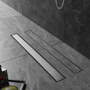 Drenaje de Piso para Baño Rectangular Moderno, Diseño Lineal de Acero Inoxidable Satinado, 70x7cm, Fácil Instalación - Product Image 1