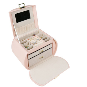 Estuche organizador de viaje para maquillaje y joyas, color azul, para exhibir y guardar joyas. - Product Image 2