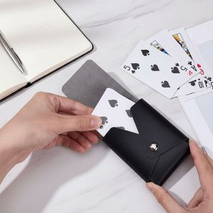 Single Deck PU Leather <b>Playing</b> <b>Card</b> Holder Protector Durable Poker Case Multipurpose Wallet Coin Pouch for Board Games - Product Image 2