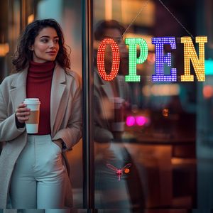 LemonNova 30'' x 10'' <b>LED</b> Open <b>Sign</b> RGBY Color Acrylic Light Up Business <b>Sign</b> Portrait Orientation - Product Image 4