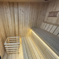 Nouvelle tendance : Sauna extérieur + terrasse + bain froid combinés avec du bois massif, couleur noire, SPA de jardin