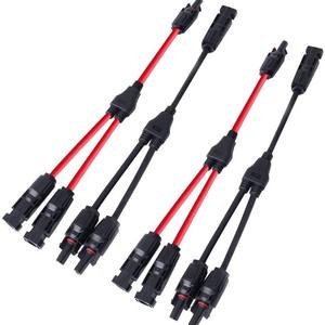 Conector en Y 2 en 1, Conector Paralelo para Panel Solar con Cable Rojo y Negro, Divisor Y2 Impermeable IP67 para Módulo Fotovoltaico - Product Image 3