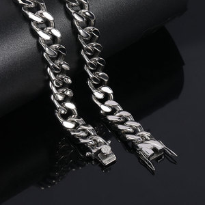 Joyería de moda 16mm 14K 18K Collar de acero inoxidable chapado en oro Cadena de eslabones cubanos de <span class=keywords><strong>Miami</strong></span> - Product Image 4