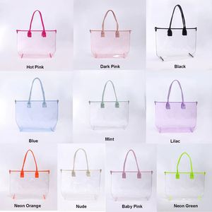 กระเป๋าถือแฟชั่นผู้หญิงปักลายอักษรเงาแบบ DIY ปักชื่อย่อส่วนตัว ซิปกันน้ำ ทนทาน เหมาะสำหรับเดินทาง ทำจาก PVC หนา ใช้ได้ที่ชายหาด - Product Image 5