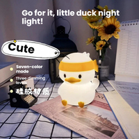 Mini Veilleuse pour Enfants LED à Commande Tactile en ABS, Cadeau d'Anniversaire ou de Noël pour Chambre à Coucher, Adorable Canard Porte-Bonheur, Recharge Type-C