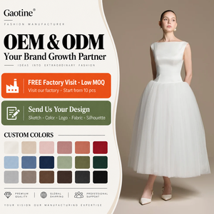 <span class=keywords><strong>Robe</strong></span> <span class=keywords><strong>de</strong></span> Soirée Personnalisée OEM ODM pour Femme, en Satin Ivoire et Tulle, Col Bateau, Sans Manches, Taille Basse, Longueur Midi, pour Bal <span class=keywords><strong>de</strong></span> Promo ou <span class=keywords><strong>Demoiselle</strong></span> <span class=keywords><strong>d</strong></span>'<span class=keywords><strong>Honneur</strong></span>, Vente en Gros - Product Image 2