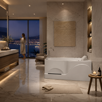 Bak Mandi Akrilik Modern Ramah Lingkungan dengan Keran Terpasang, Bak Mandi Dalam untuk Hotel Apartemen Kamar Mandi