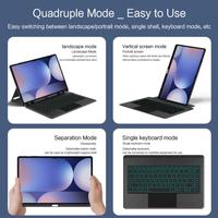 Casing penutup Tablet Samsung, casing Keyboard lampu latar, magnetik kulit PU cerdas, casing penutup Tablet 12.4 inci, casing untuk Samsung Tab S8 +/Plus/S7 FE
