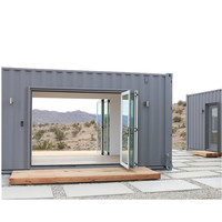 Maroc maison de conteneur modulaire préfabriquée, à faible coût, 4 chambres à coucher, résistante aux ouragans, avec électricité solaire