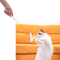 Jouet interactif pour chat avec ventouse puissante, baguette de chat en fil d'acier élastique, jouet à plumes et clochette détachable pour chats et chatons