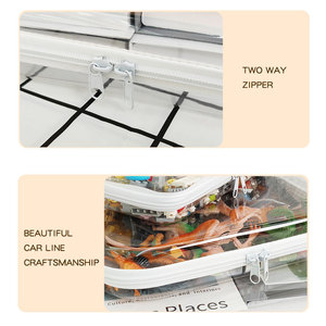 Boîtes de rangement rectangulaires transparentes en plastique avec fermeture éclair, empilables, style américain, pour jouets d'enfants et organisation des articles ménagers divers - Product Image 5